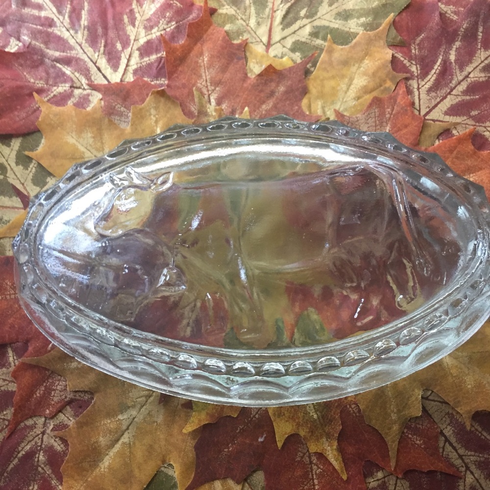 Vintage Glass Oval cow Dish